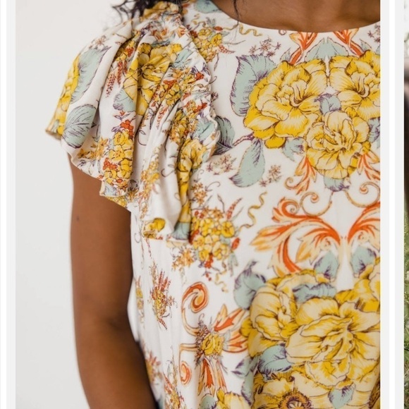 Free People Yara Golden Floral Mini Dress NWT Size S - Picture 3 of 8